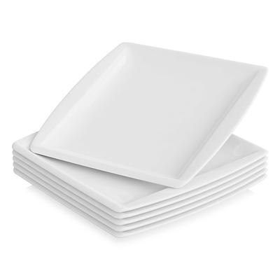 MALACASA Blance 2-Piece Ivory White Porcelain Serving Tray of 10