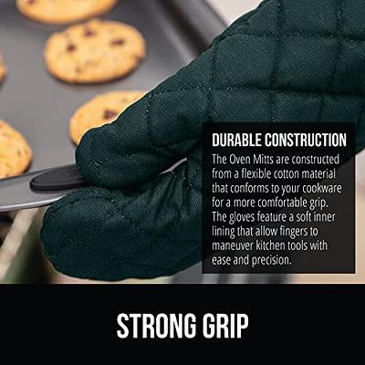 Extra Long Silicone Oven Mitts, sungwoo Durable Heat Resistant Oven Gloves  with Quilted Liner Non-Slip Textured Grip Perfect for BBQ, Baking, Cooking