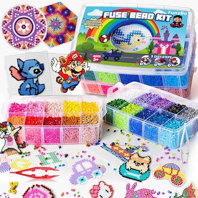 23,000 Pcs Fuse Beads Kit for Kids Crafts, 30 Colors Iron Beads Set with 3 Pegboards, 5 Ironing Paper, 10 Patterns, Gifts for Birthday Christmas 5mm