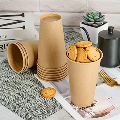 LITOPAK 100 Pack 16 oz Paper Coffee Cups, Disposable Coffee Cups with Lids,  Sleeves and Stirring Sticks, Hot Coffee Cup, Disposable Paper Cups,  Drinking Cups for Cold/Hot Coffee, Water or Juice. 