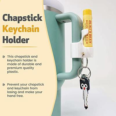 K TOMOTO Chapstick Keychain Holder - 2 in 1 Holder, Lip Balm Attachment for  Stanley 40oz Tumbler Cup