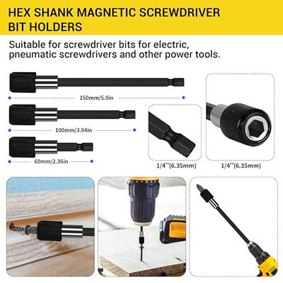 105 Degree 1/4 inch Right Angle Drill Adapter Hex Shank Screwdriver Angled  Bit Holder Power Drill Tool and Flexible Angle Extension Bit Kit (Flexible