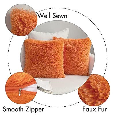 MIULEE Pack of 2 Luxury Faux Fur Fall Autumn Throw Pillow Cover Bundle Pillow  Inserts Square White Decorative Throw Pillows for Couch Sofa Bed - Yahoo  Shopping