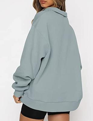 EFAN Womens Oversized Half Zip Pullover Long Sleeve Sweatshirt Quarter Zip  Trendy Hoodie Ouffits Teen Girls Fall Y2K Clothes : : Clothing