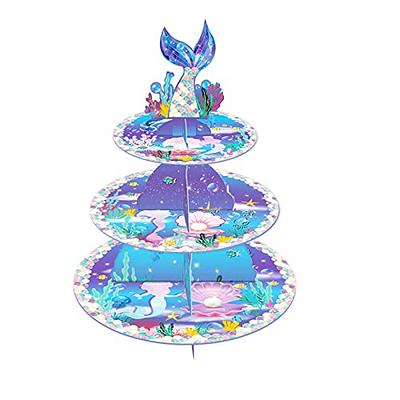 Mermaid Cupcake Stand Mermaid Theme Party Decoration 3-Tier