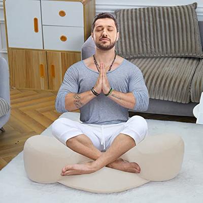 Inflatable Large Meditation Cushion for Zafu Yoga - Meditation Floor Pillow  for Sitting on The Floor - Large Floor Cushion Seating for Adults, Washable  Cover, for Yoga Living Room Balcony Office