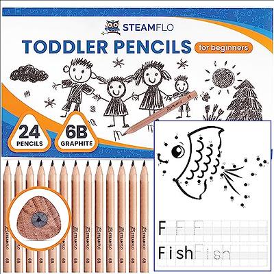 Short Fat Colored Pencils for Kids - 10 Triangle Jumbo Color Pencils for  Ages 2-6, Preschool, Toddlers & Beginners, Color Pencils for Kids - Pre  Sharpened Toddler Coloring Pencils Set With Sharpener - Yahoo Shopping