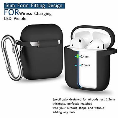  R-fun AirPods Case Cover, Soft Silicone Protective Cover with  Keychain for Women Men Compatible with Apple AirPods 2nd 1st Generation  Charging Case, Front LED Visible-Sky Blue : Electronics