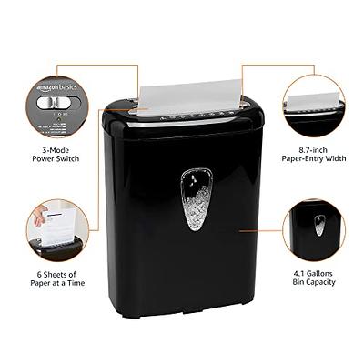   Basics 8 Sheet Cross Cut Paper and Credit Card Shredder  with 4.1 Gallon Bin, Black : Office Products