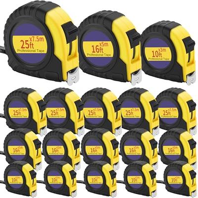 6 Pack Tape Measures, Measuring Tape Retractable,Measurement Tape with Fractions,Self Lock Power Tape Measures Retractable 25FT/16FT/10FT (10FT&16FT