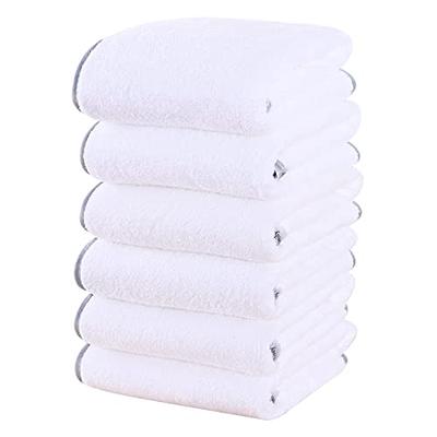 White Classic 12 Piece Bath Towel Set for Bathroom - Wealuxe Collection 2 Bath Towels, 4 Hand Towels, 6 Washcloths 100% Cotton Soft and Plush Highly