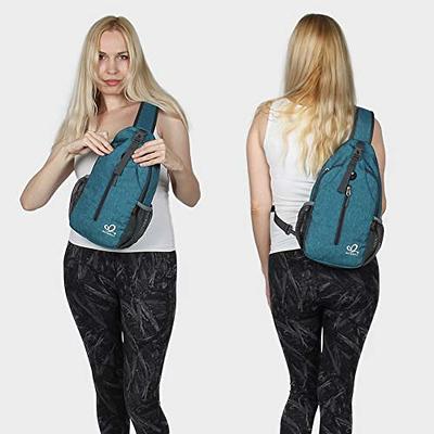 WATERFLY Crossbody Sling Backpack Sling Bag Travel Hiking Chest Bag Daypack