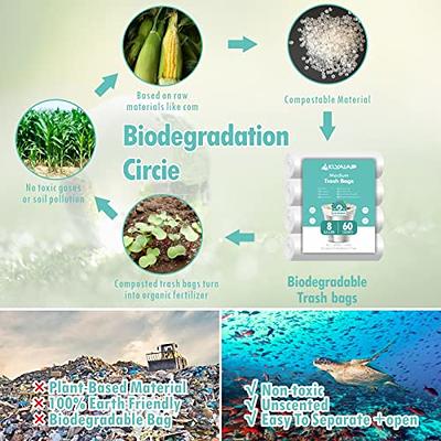  Aklyaiap 13 Gallon Trash Bag Biodegradable, 48 Counts