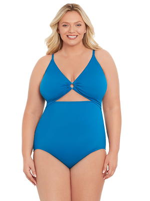 Time and Tru Women's and Women's Plus Size O Ring One Piece