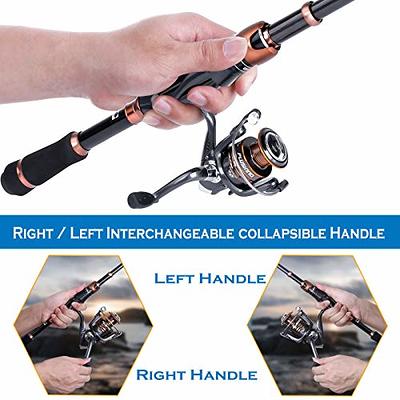 1.4m Foldable Fishing Rod Built-in Fishing Reel 80m Line Travel Portable  Lure