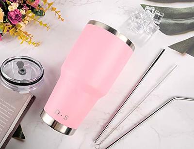 Floral Tumbler with Lid and Straw Double Wall Vacuum Stainless