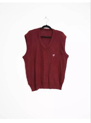 Vintage V-neck Knitted Vest - L