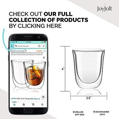 JoyJolt Levitea Double Walled Glasses Thermo Tumber, Barware, Drinkware,  Glassware Set of 2 double wall glass 8.4 Ounces - Yahoo Shopping