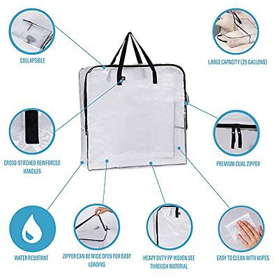 Over-Sized Clear Storage Bag with Strong Handles and Zippers - Veno Bags