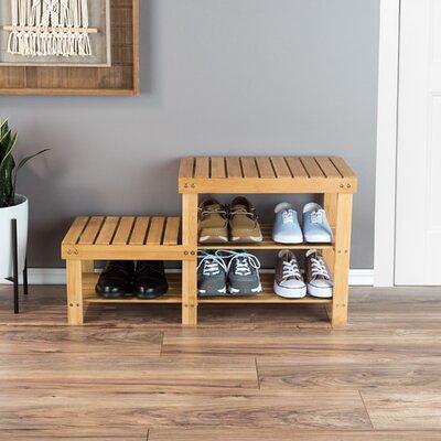 Oceanstar 3-Tier HPL Bamboo Shoe Rack, Natural