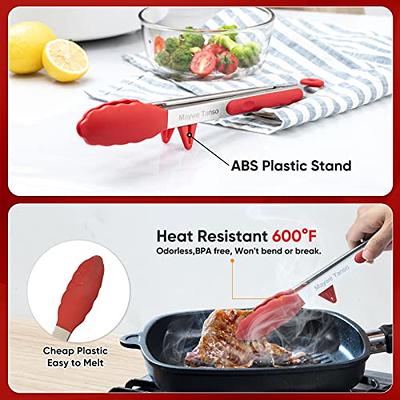  Silicone Tongs for Air Fryer, 2 Pack, Black Color