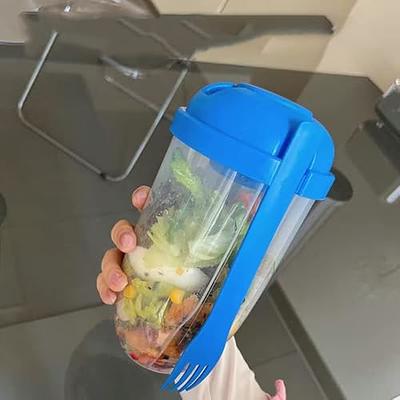 Portable Salad Cup to Go with Fork & Salad Dressing Holder- Low-cal Food Container  Shaker Large Capacity Lunch Box DIY Yogurt Bottle - Yahoo Shopping