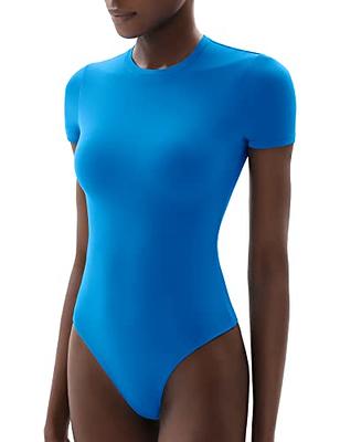 PUMIEY Bodysuit for Women Short Sleeve Blue Body Suits Blue Tops Women  Fashion Clothing Pool X-Small - Yahoo Shopping