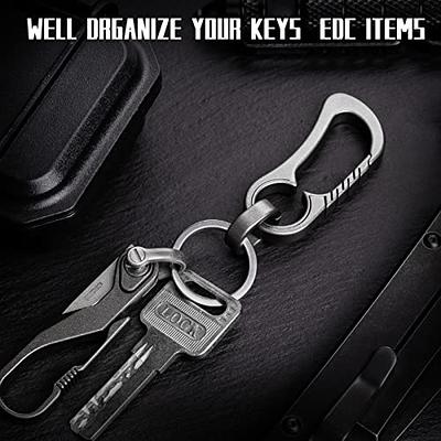 Gun Metal Black EDC Carabiner Clip Spring Car Keychain Key Holder