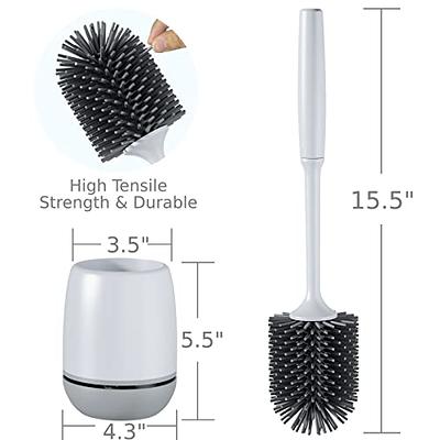 MR.SIGA Toilet Bowl Brush and Holder, Premium Quality, with Solid Handle and Durable Bristles for Bathroom Cleaning, Black, 1 Pack
