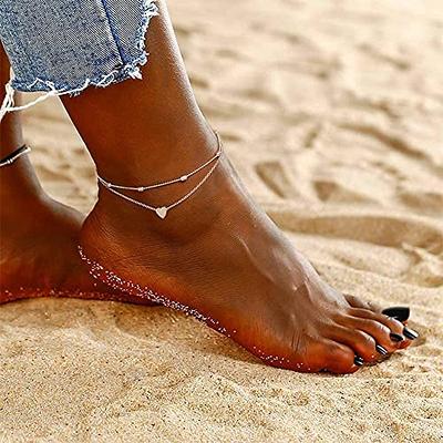 MEVECCO Women's Dainty Beaded Anklets