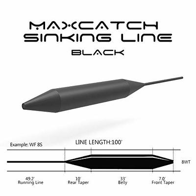 Maxcatch Full Sinking Fly Line Weight Forward Fly Fishing Lines 100ft 4 5 6  7 8 9wt (WF4S-100FT, Black, 6IPS) - Yahoo Shopping