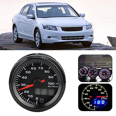 Oil Temperature Gauge, 2in 52mm ABS Car Oil Temperature Gauge Pointer  7-Colors LED Oil Temp Meter with Sensor