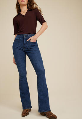 LC Lauren Conrad Curvy High-Rise Skinny Jeans 8 Button Fly Distressed Blue  Denim