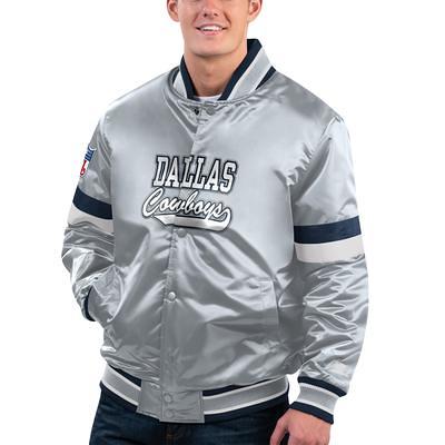 Starter Dallas Cowboys Classic Satin Mens Jacket White Blue