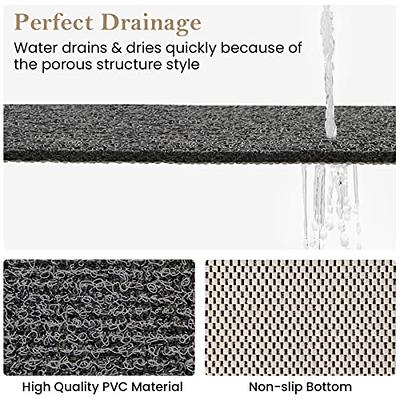 Non-Slip Shower Mat with Drain Bath Mat Quick Drying PVC Loofah for Tub  Shower Bathroom Phthalate Free