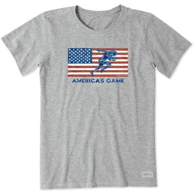 Life is Good Women's America's Game Flag Crusher-LITE Short Sleeve