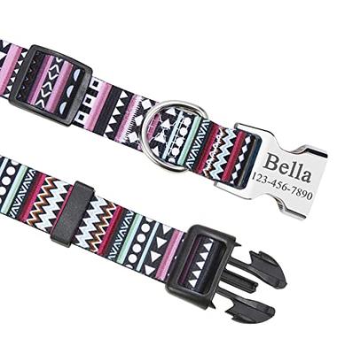  Personalized Dog Collar, Custom Embroidered Pet Name and Phone  Number 4 Adjustable Sizes X-Small Small Medium Large Quick Release Buckle  and D-Ring : Pet Supplies