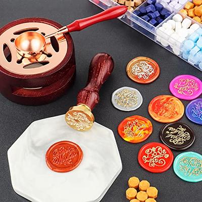 Wax Seal Warmer with Melting Spoon for Wax Sealing Stamp Envelope, Red