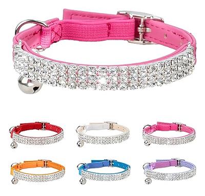 haoyueer Haoyueer Rhinestone Dog collar, cute Dazzling Sparkling Soft Suede  Leather Dog cat Rhinestone collar crystal Diamond Pet Dog Pup