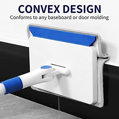 Cleaning Tools for Baseboard, Baseboard Cleaner Tool with Handle, 4  Reusable Cleaning Pads Wall Cleaner for Baseboards Cleaning, Ceiling, Wall,  Floor