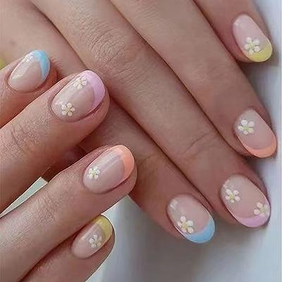 24 Pcs Pride Press on Nails Medium, Sunjasmine Fake Nails Almond Glue on  Nails, False Nails with Glue, Acrylic Nails for Women and Girls (Colorful  Swirl) - Yahoo Shopping