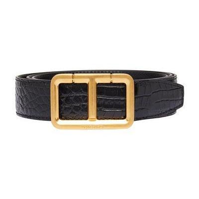 Katina Black Circular Croco Embossed Leather - BY FAR