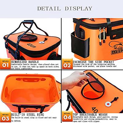 Foldable Fish Bucket Live Fish Container Multi-Functional Fish