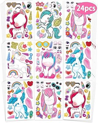 24 Pcs Make Your Own Unicorn Sticker Sheet, Unicorn Party Favors