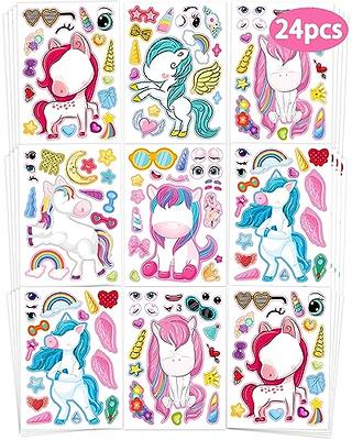 WhatSign Valentine Stickers for Kids 24Pcs Make a Face Valentines Crafts  Stickers Valentines Teddy Bear Unicorn Make Your Own Stickers Activities  for