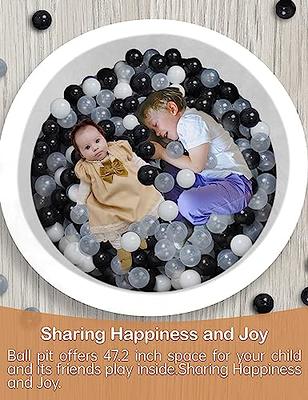 Foam Ball Pit- Gray Ball Pit for Kids 36x11 with 200 Colored 2.2 Plastic  Balls. Ball Pit for Toddlers, Babies, Young Children. Hours of Healthy