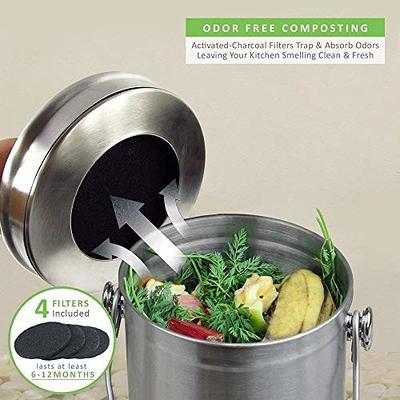 Durmmur Compost Bin Kitchen Counter, Indoor Compost Bin, Includes Inner  Bucket with Sealed Ring Compost Pail, Countertop Compost Bin with Lid,  Compost