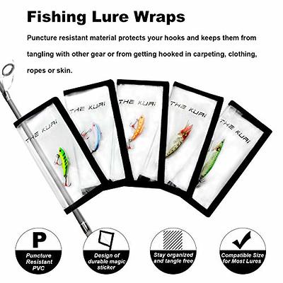 Fishing Lure Wraps 4 Packs Clear PVC Bait Hook Covers Keeps Fishing Safe  Easily See Lures（Black,M）