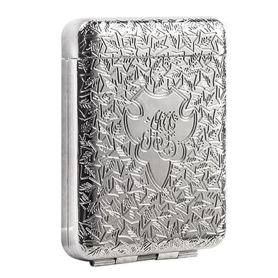 OLDENDO Metal Cigarette Case Vintage Cigarette Holder Box King Size  Portable Pack 16pcs Regular Size Cigarettes Unique Gifts for Women Men  (Silver) - Yahoo Shopping