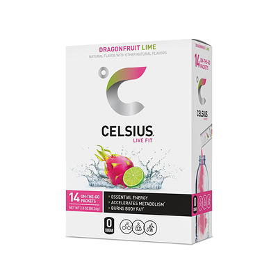 CELSIUS on-the-go Essential Energy Drink Mix, Dragonfruit Lime (14